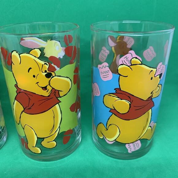 Disney Winnie the Pooh & Friends Drinking Glass Lot of 4 Eeyore Piglet Rabbit - Picture 3 of 10